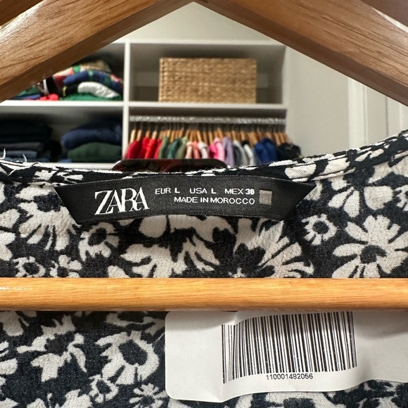 Zara Boho Black and White Patterned Dress - Picture 8 of 9